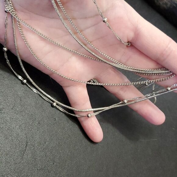 **Final Sale** Silver tone multilayered necklace - Picture 11 of 11